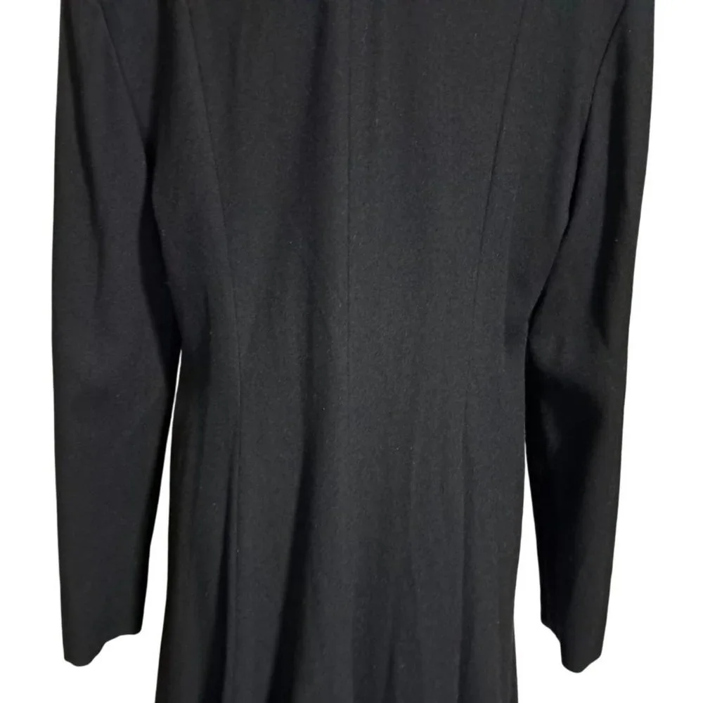 Vintage Anne Klein Wool Dress Womens Size 14 Glass Rivoli Buttons‎ Fit and Flare